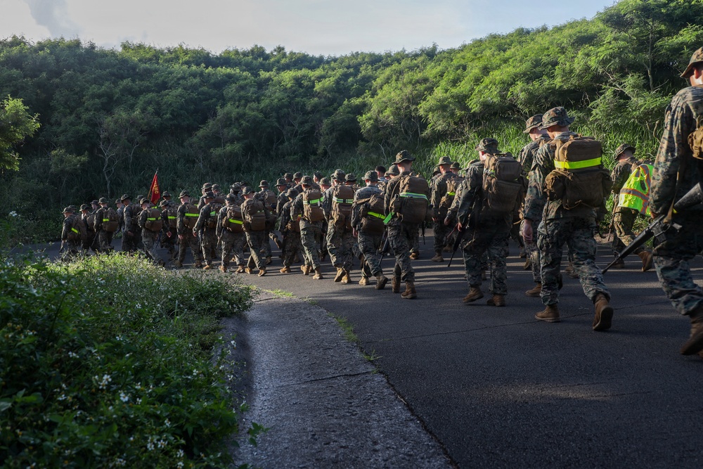 HQBN Conducts 15-km Hike At MCBH