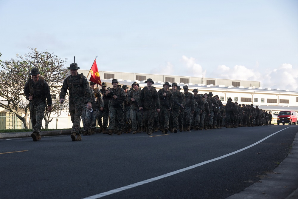 HQBN Conducts 15-km Hike At MCBH