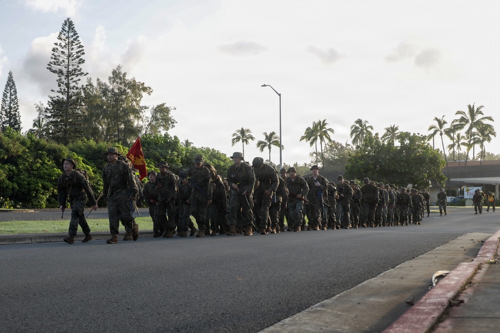 HQBN Conducts 15-km Hike At MCBH