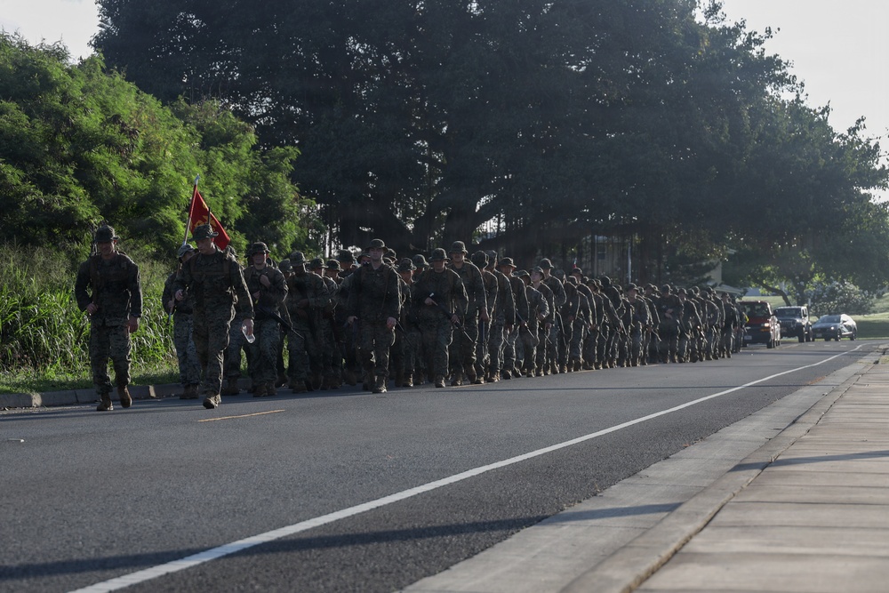 HQBN Conducts 15-km Hike At MCBH