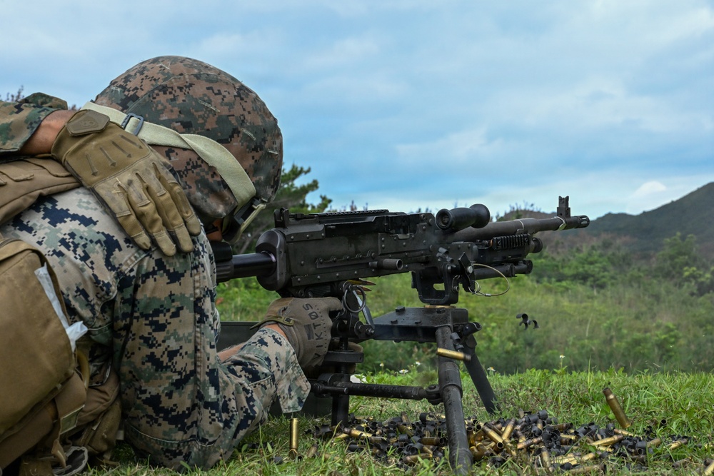 U.S. Marines and Sailors with Combat Logistics Regiment 35, 3rd Marine Logistics Group, Conduct Live-fire Training