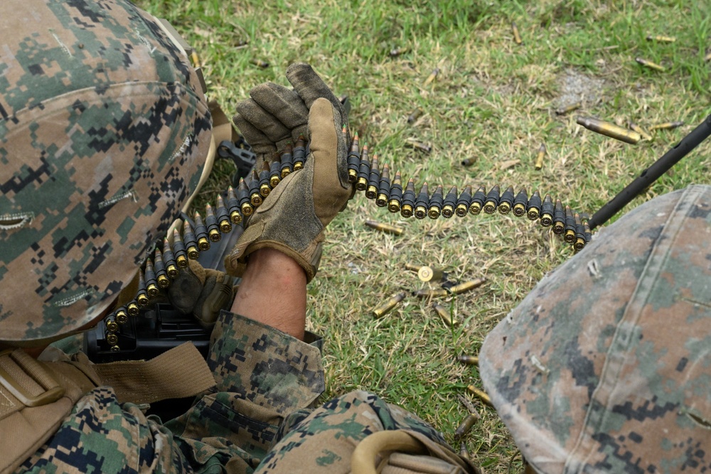 U.S. Marines and Sailors with Combat Logistics Regiment 35, 3rd Marine Logistics Group, Conduct Live-fire Training