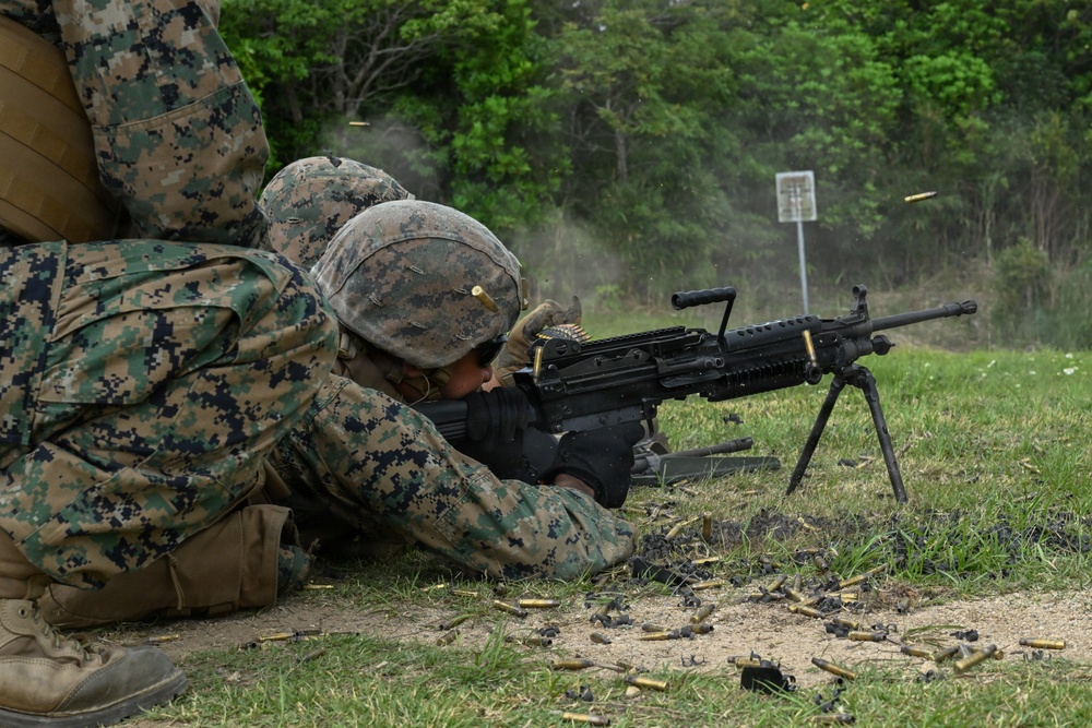 U.S. Marines and Sailors with Combat Logistics Regiment 35, 3rd Marine Logistics Group, Conduct Live-fire Training
