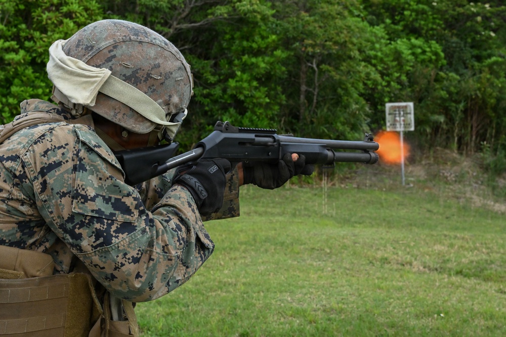 U.S. Marines and Sailors with Combat Logistics Regiment 35, 3rd Marine Logistics Group, Conduct Live-fire Training