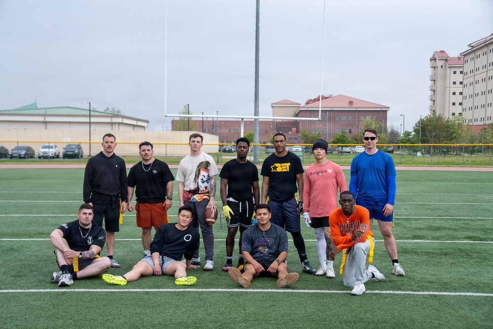 1SIG BDE Signal Month: 1st Signal Brigade Soldiers compete in Flag Football Tournament.