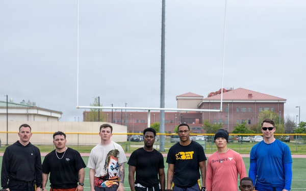 1SIG BDE Signal Month: 1st Signal Brigade Soldiers compete in Flag Football Tournament.