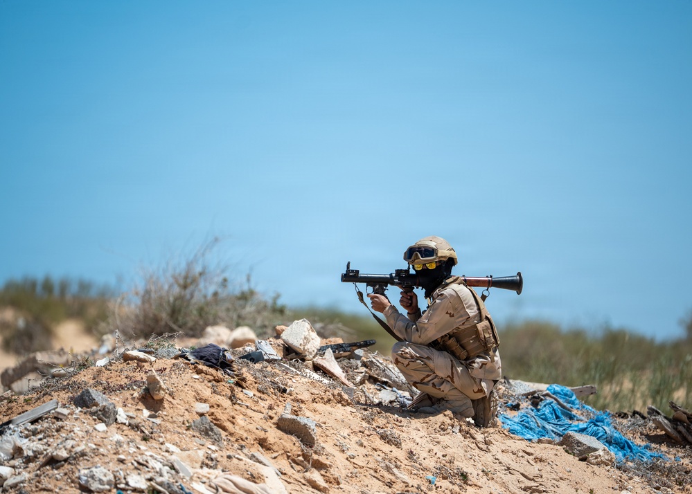 Multinational forces assault shoreline objective during Flintlock 2026