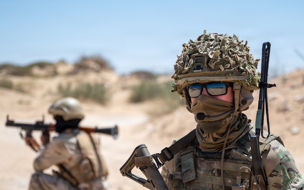 Multinational forces assault shoreline objective during Flintlock 2026