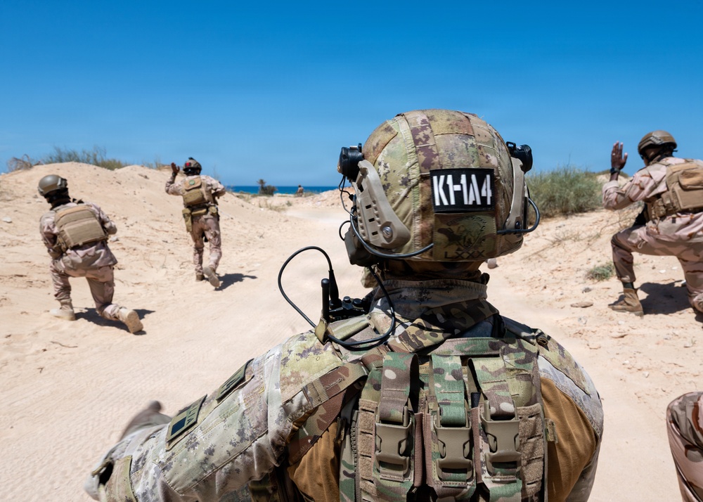 Multinational forces assault shoreline objective during Flintlock 2026