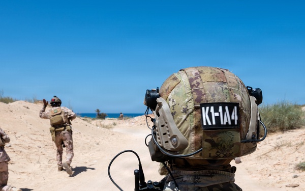 Multinational forces assault shoreline objective during Flintlock 2026