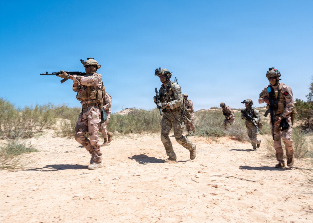 Multinational forces assault shoreline objective during Flintlock 2026