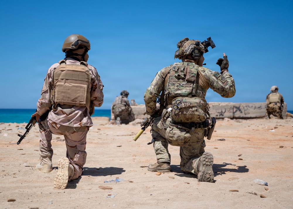 Multinational forces assault shoreline objective during Flintlock 2026