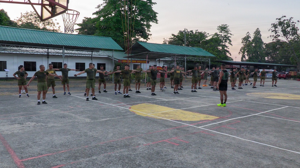 Balikatan 26: U.S. Marines with MRF-D 26 participate in physical training with Philippine marines