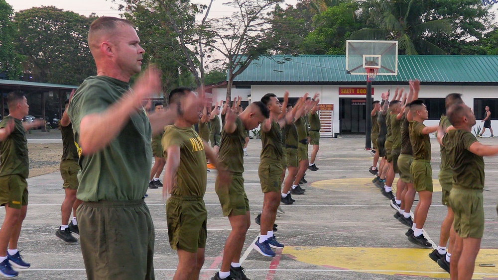 Balikatan 26: U.S. Marines with MRF-D 26 participate in physical training with Philippine marines