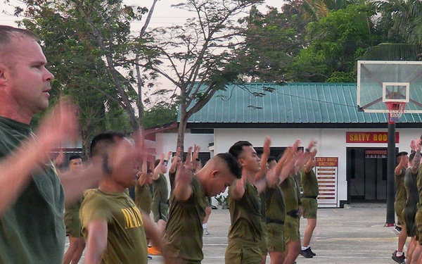 Balikatan 26: U.S. Marines with MRF-D 26 participate in physical training with Philippine marines