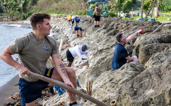 CSS-15 Sailors Join Inalåhan Beach Cleanup Efforts