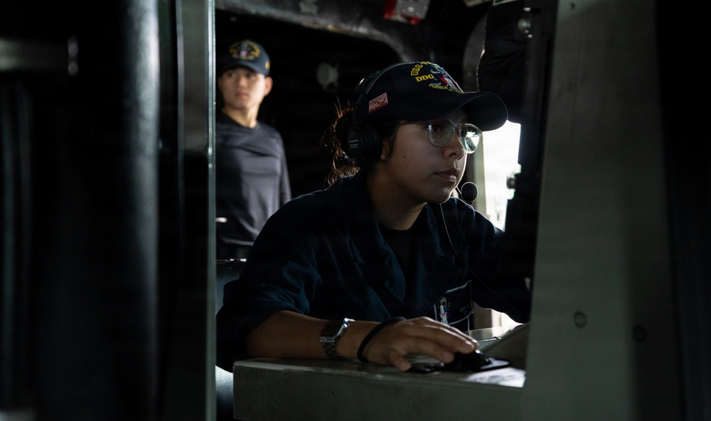 Sailor Stands Watch Onboard USS Truxtun