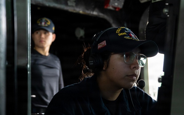 Sailor Stands Watch Onboard USS Truxtun