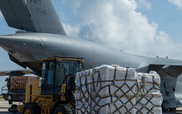 Relief arrives in Saipan as 36th CRS responds to Typhoon Sinlaku