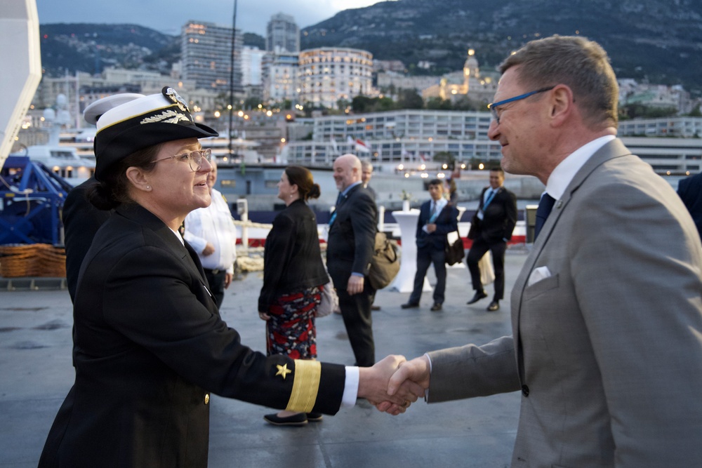 U.S. Navy Hosts Reception aboard USNS Marie Tharp (T-AGS-66)