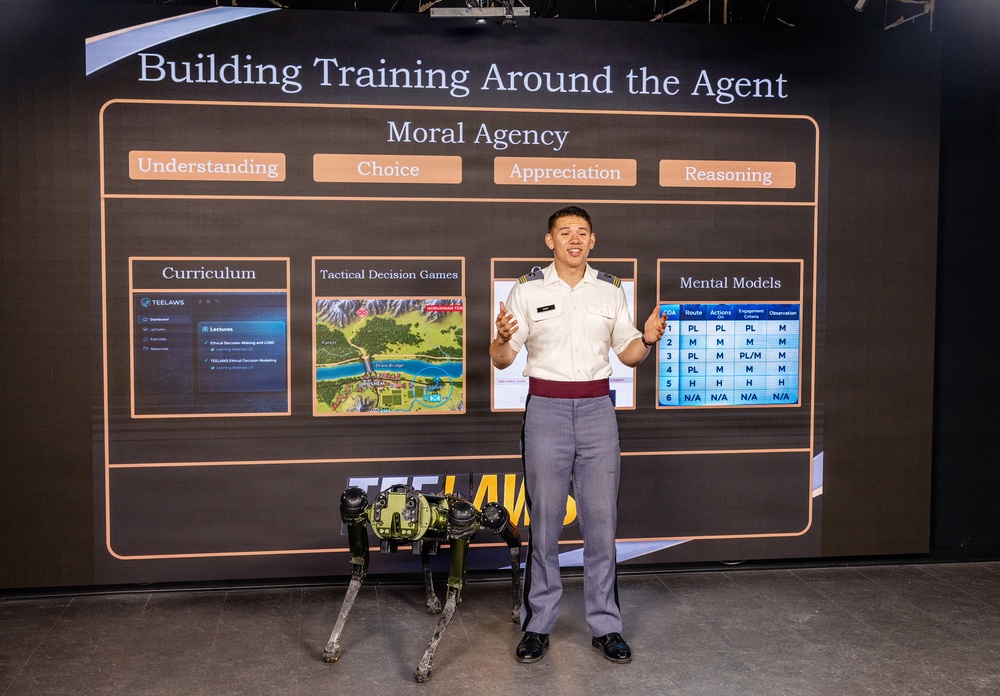Cadets work with software using Lethal Autonomous Weapons Systems that analyzes tactical decisions, provides ethical score