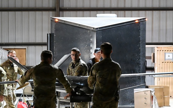 MDC-E Soldiers prepare UAS for test flight at Arcane Thunder 26
