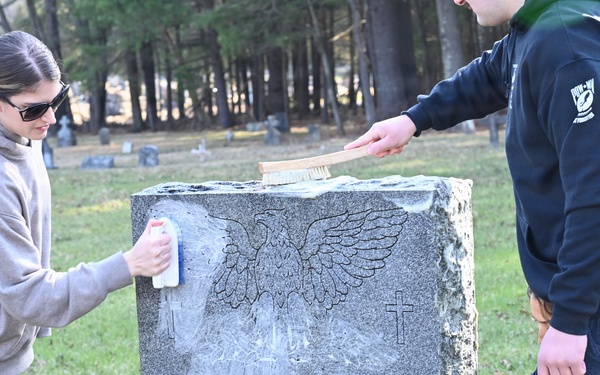 104th Fighter Wing volunteers with Westfield Graves Officer