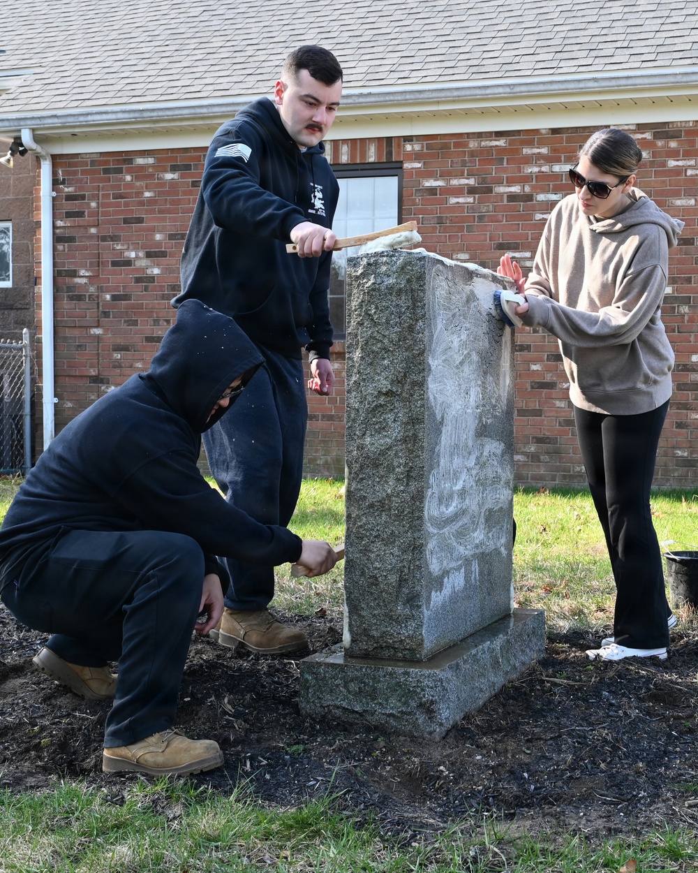 104th Fighter Wing volunteers with Westfield Graves Officer