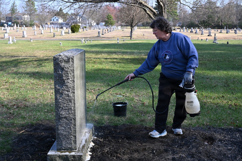 104th Fighter Wing volunteers with Westfield Graves Officer