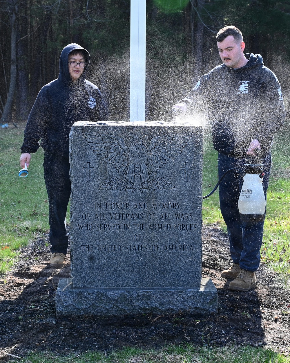 104th Fighter Wing volunteers with Westfield Graves Officer