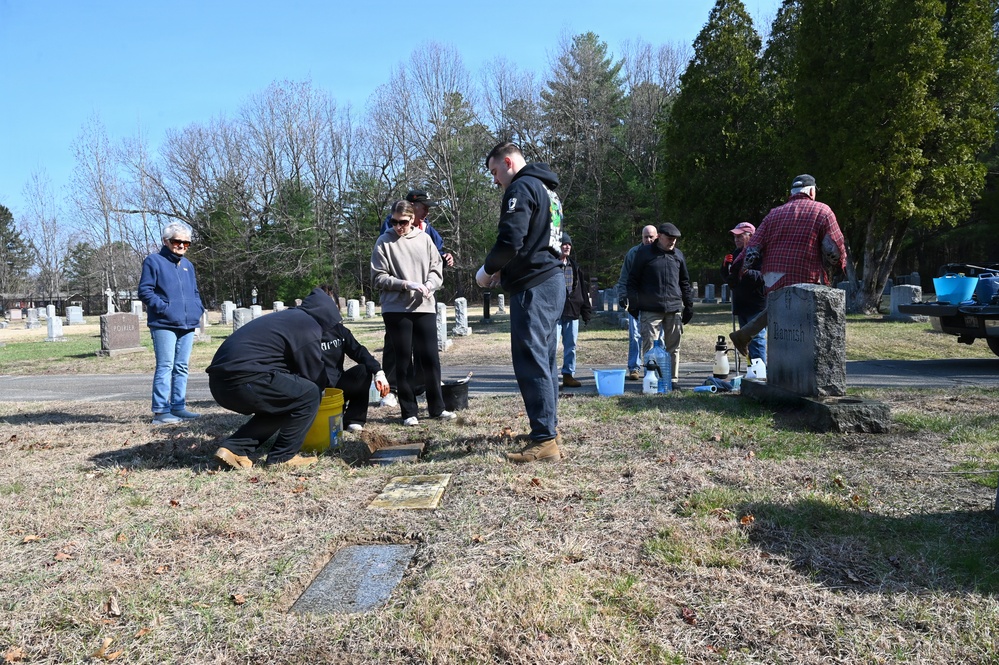 104th Fighter Wing volunteers with Westfield Graves Officer