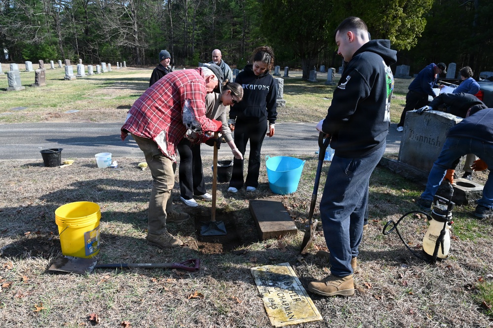 104th Fighter Wing volunteers with Westfield Graves Officer