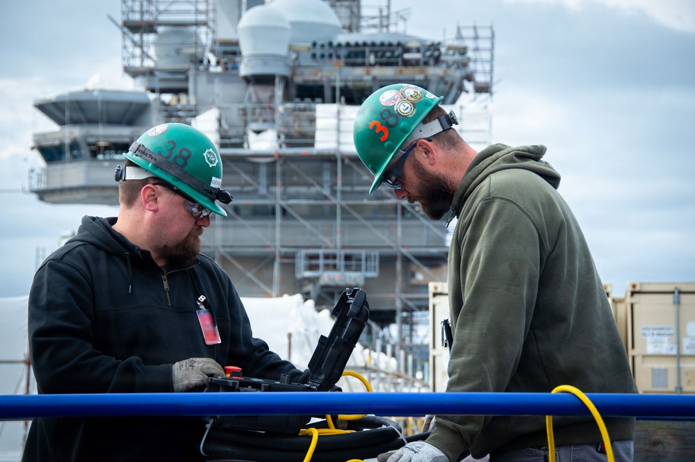 Ronald Reagan Sailors and Shipyard Workers Hot Work and Flight Deck