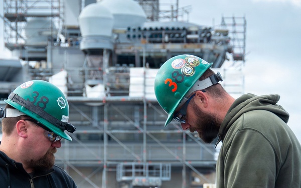 Ronald Reagan Sailors and Shipyard Workers Hot Work and Flight Deck