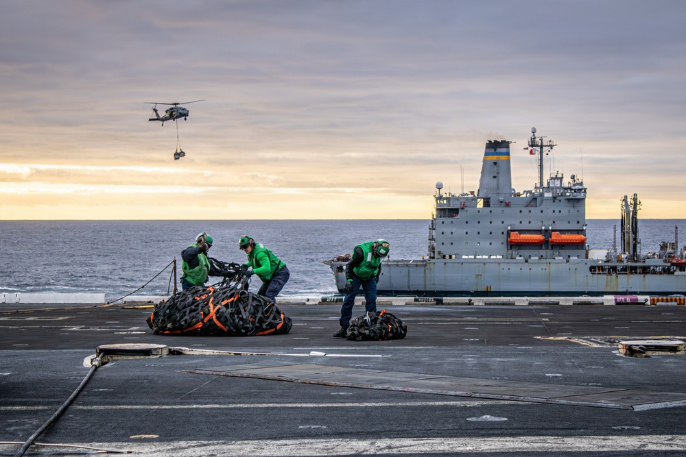 Nimitz Sailors Conduct Vertical Replenishment-at-Sea