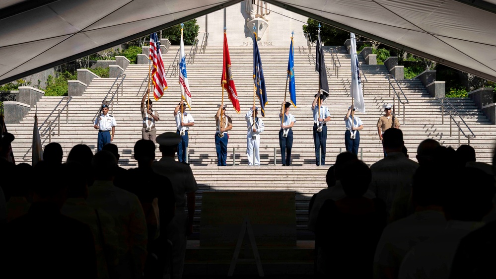 Adm. Steve Koehler, commander, U.S. Pacific Fleet, attends the Araw ng Kagitingan ceremony at the National Memorial Cemetery of the Pacific