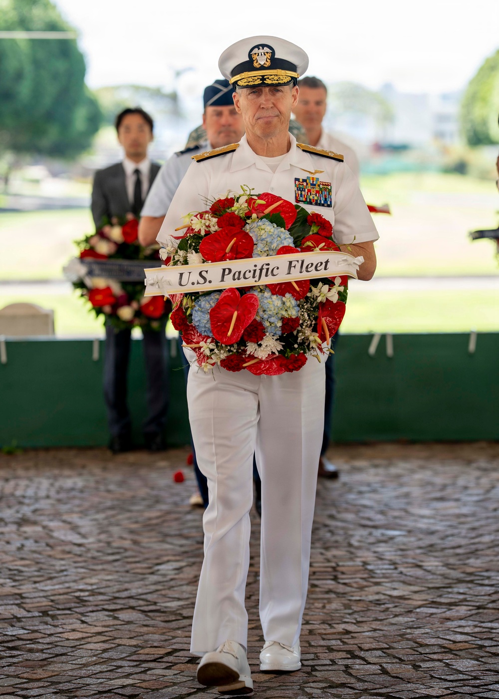Adm. Steve Koehler, commander, U.S. Pacific Fleet, attends the Araw ng Kagitingan ceremony at the National Memorial Cemetery of the Pacific