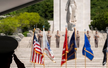 Adm. Steve Koehler, commander, U.S. Pacific Fleet, attends the Araw ng Kagitingan ceremony at the National Memorial Cemetery of the Pacific