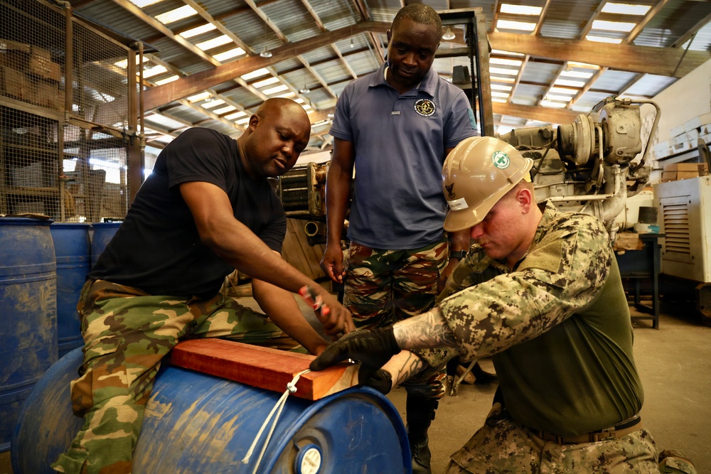 Seabees Conduct Construction Training with Partner Forces During Exercise Obangame Express 2026