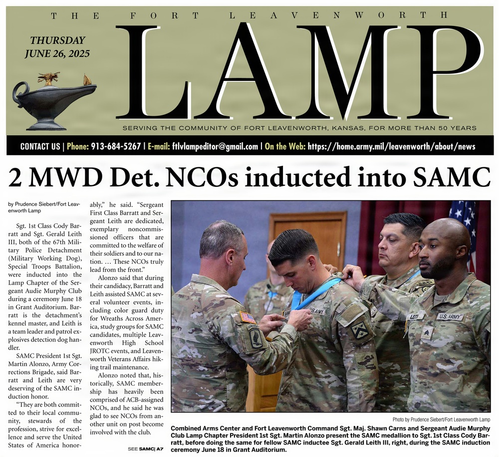 Fort Leavenworth Lamp earns awards in state journalism competition