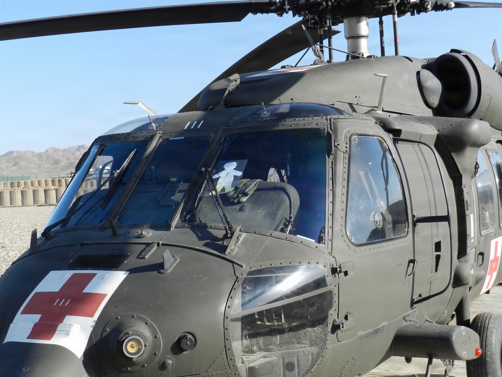 Flat Stanley on a UH-60