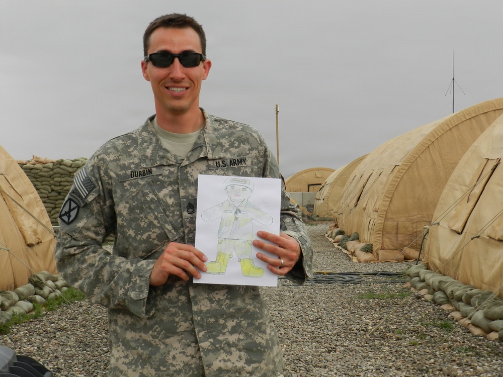 CW3 Durbin holds Flat Stanley