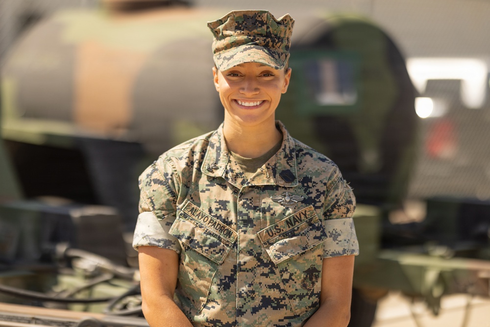 Petty Officer 2nd Class Alayopadron: 1st MLG’s Blue Jacket Recipient