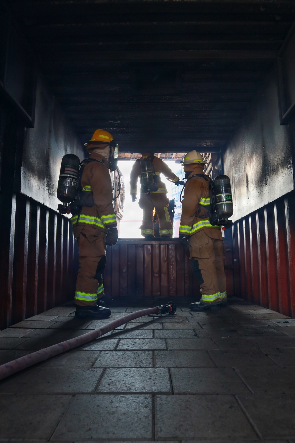 MWSS-174 performs firefighting drills at Kunsan Air Base, South Korea
