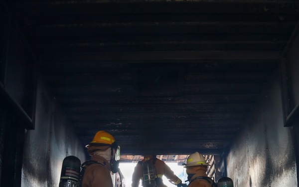 MWSS-174 performs firefighting drills at Kunsan Air Base, South Korea