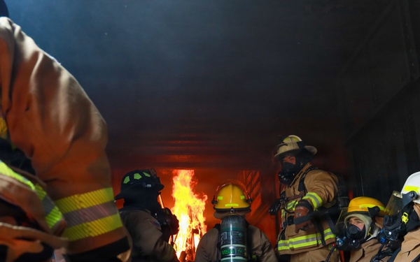MWSS-174 performs firefighting drills at Kunsan Air Base, South Korea