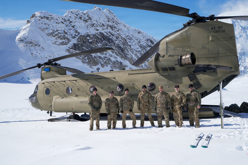 Alaska Army National Guard CH-47 crews support Denali Base Camp establishment