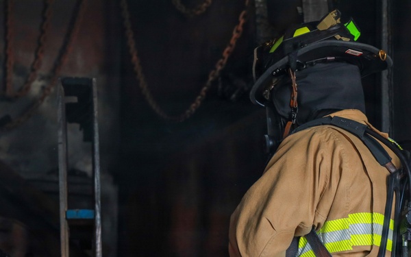 MWSS-174 performs firefighting drills at Kunsan Air Base, South Korea