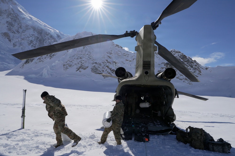 Alaska Army National Guard CH-47 crews support Denali Base Camp establishment