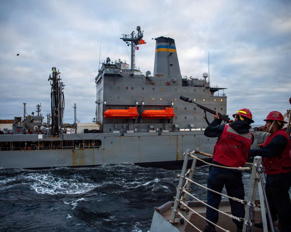 USS Gridley Conducts Underway Replenishment With USNS Patuxent